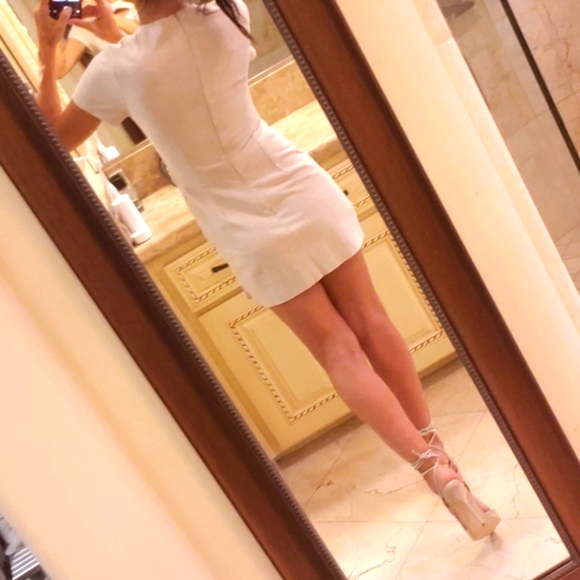 Bebe beige faux suede flirty cutout dress, XS - Picture 10 of 16